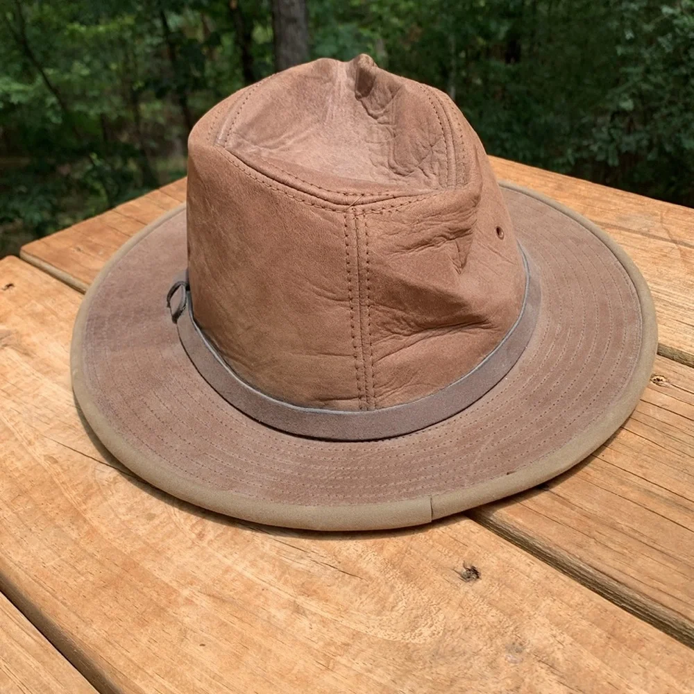 ADVENTURE BOUND BROWN LEATHER HAT XL - Picture 3 of 10